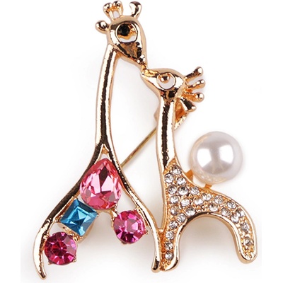 Stoklasa brož králíček, ovečka, žirafa, liška 2 zlatá žirafa