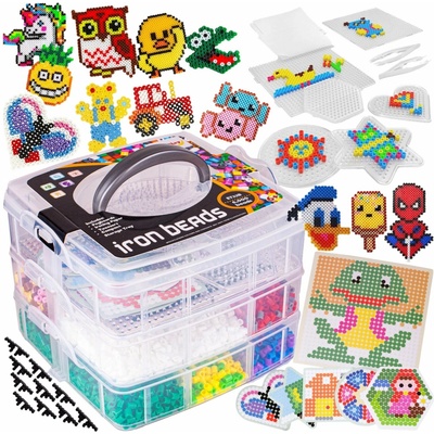 MalPlay Zažehlovací korálky sada 6000 ks + šablony – Zboží Dáma