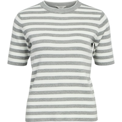 OBJECT Тениска 'Ester' сиво, бяло, размер XS