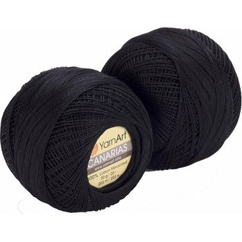 YARNART Canarias 9999 Black Плетене на една кука прежда (Canarias 9999)