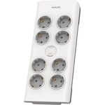 Philips Разклонител philips spn7080wa/58, 8 гнезда, защита от пренапрежение 900 j, 3680 w, 16 a, автоматични предпазни шторки (spn7080wa/58)