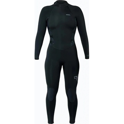 Dámský Xcel Axis Back Zip 3/2 mm Full black/palm/monstera print