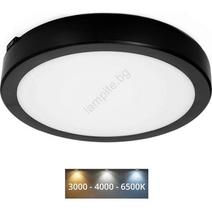 Kobi Led Плафон за баня nairos led/24w/230v 3000/4000/6500k ip65 черен (kb0417)