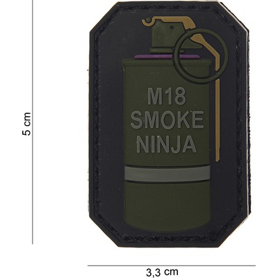 Gumová nášivka 101 Inc nápis M18 Smoke Ninja - fialová
