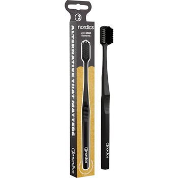Nordics Премиум четка за зъби 6580, Soft, черна