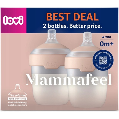 Lovi Mammafeel Bottle kojenecká láhev 0 m+ 2 x 150 ml
