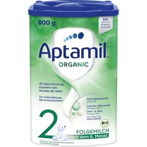 Aptamil Преходно мляко Aptamil - Organic 2, 6-12 месеца, опаковка 800 g (4NCMIMLAP00O20800D) - baby