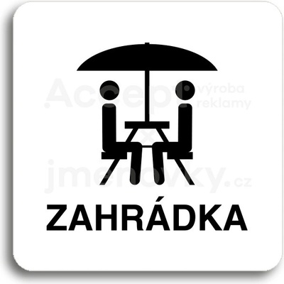 ACCEPT Piktogram zahrádka II - bílá tabulka - černý tisk bez rámečku