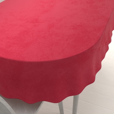 Biante Zamatový oválny obrus Velvet Prémium SVP-049 Jahodovo červený 140x180 cm