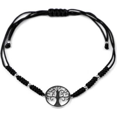 Náramek shamballa strom života z nerezové oceli černá 1 ks