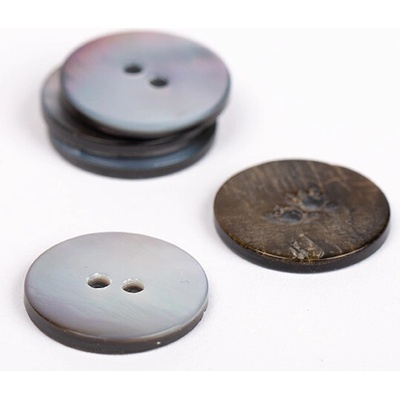Kulatý knoflík Drops Ø 20 mm perleťový stříbřitý