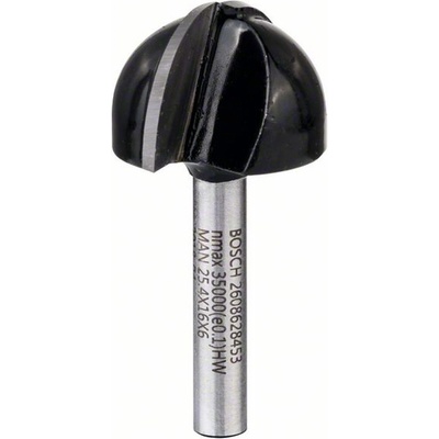 BOSCH Žlábkovací fréza, 6 mm, R1 12,7 mm, D 25,4 mm, L 15,6 mm, G 49 mm 2608628453