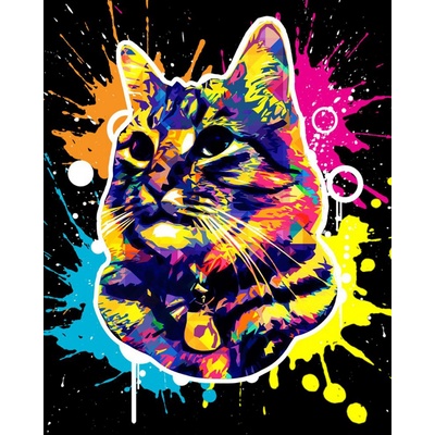 Figured ART Diamantové malování SUPER KOČKA POP ART 40 x 50 cm na rámu