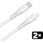 AVAX CB4304 2x 27W USB-C - Lightning силиконов кабел за зареждане, 1, 5 м, бял AVAX_CB4304 (AVAX_CB4304)