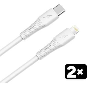 AVAX CB4304 2x 27W USB-C - Lightning силиконов кабел за зареждане, 1, 5 м, бял AVAX_CB4304 (AVAX_CB4304)
