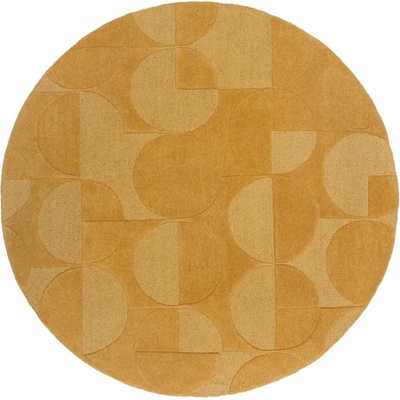 Flair Rugs Кръгъл килим от жълта вълна ø 160 cm Gigi - Flair Rugs (503119373935)