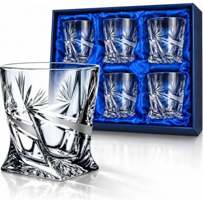 Crystalite Bohemia Bohemia Crystal broušené sklenice na whisky Quadro brus Mašle 6 x 340 ml