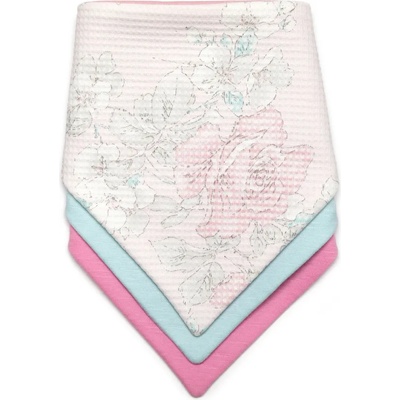 Kiki Bibs Комплект бебешки бандани Kiki Bibs - Pink Rose, 3 броя (306)