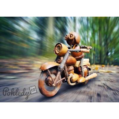 Pohlednice Dubánek motorkář