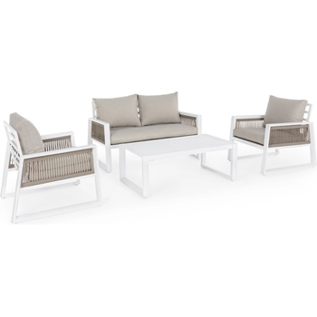 Bizzotto Диван комплект Captiva бял LH30, 4 места с възглавници (0662584)