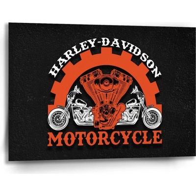 Sablio Obraz Harley-Davidson motor Čierne pozadie - 90x60 cm