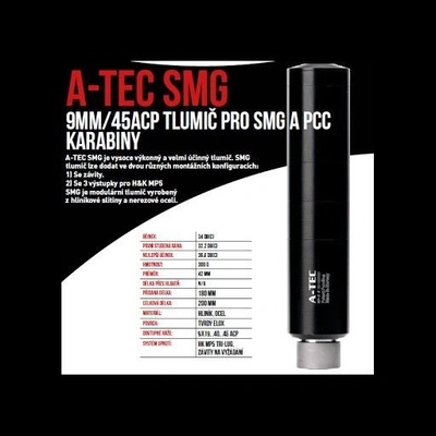 A-TEC SMG Ráže: 9mm Luger na závit 5/8"-24 UNEF
