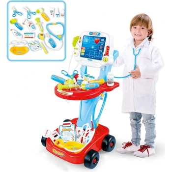 WOOPIE Vozík pre malého lekára Modrý detský lekársky set 17 akrov