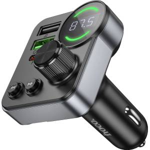 hoco. E86 с 2 USB и 1 USB-C порта, 48 W автомобилно зарядно устройство, FM предавател и Bluetooth (E86)