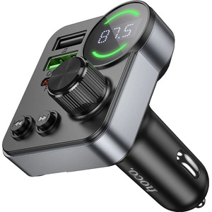 hoco. E86 с 2 USB и 1 USB-C порта, 48 W автомобилно зарядно устройство, FM предавател и Bluetooth (E86)