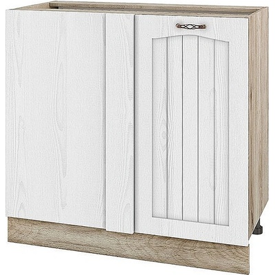 ИРИМ Долен ъглов кухненски шкаф Сити АРФ-Бяло фладер-04-92 ляв 90 см