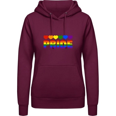 AWDis Pride mikina s Dúhovým dizajnom Pride purpurovočervená