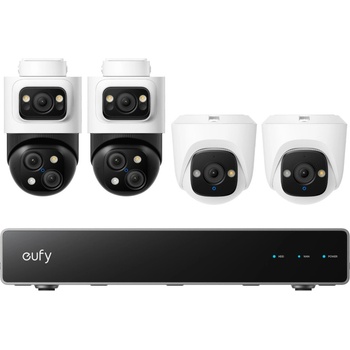 Anker Eufy NVR S4 комплект от 4 камери с NVR, AI, Dual View, Night Vision Color, 2 броя PoE Bullet и 2 броя PoE Turret камери (E8E00325)