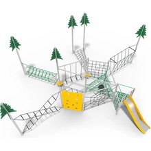 Playground System Šplhacia zostava z nerezu preliezačka so šmykľavkou Forest
