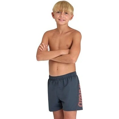 Arena Boys' Fundamentals Logo Beach Boxer R asphalt-nespola chlapčenské šortky