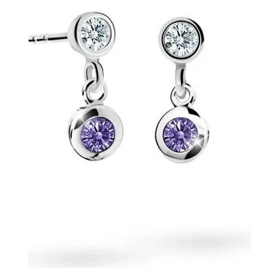 Danfil dětské náušnice C1537 z bílého zlata s kamínkem Amethyst zapínání balónek