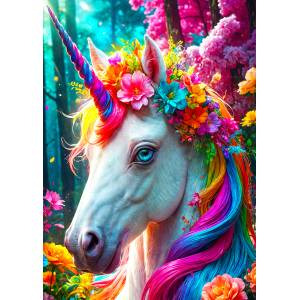 Enjoy - Puzzle Floral Unicorn - 1 000 piese