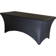 TENTino Skládací stůl 122x60 cm PŮLENÝ, bílý, STL122P ubrus ČERNÁ / BLACK