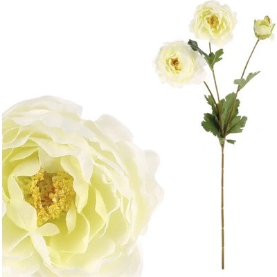 Umelá kvetina ranunkulus 58 cm krémová