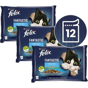 FELIX Капсули Felix Fantastic, вкусен избор от риба със зеленчуци в желе 12 x 85 г