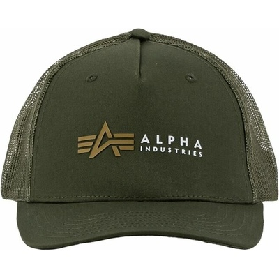 Alpha Baseball Label Trucker Cap olivová tmavá