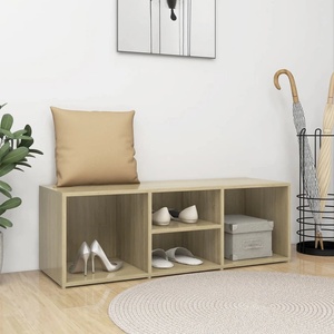 vidaXL Пейка за обувки, дъб сонома, 102x35x35 см, инженерно дърво (804466)