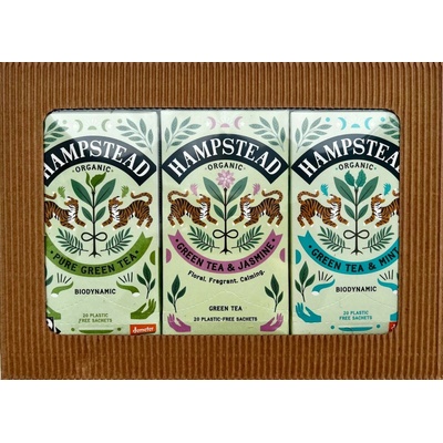 Hampstead Tea BIO Dárkový balíček výběr zelených čajů 3 x 20 ks