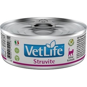Farmina Vet Life Struvite - пълноценна диетична консерва за котки за разтваряне на фосфатни камъни и за намаляване на рецидивиращото образуване на фосфатни камъни - 0, 85 кг, Италия - PVT085004