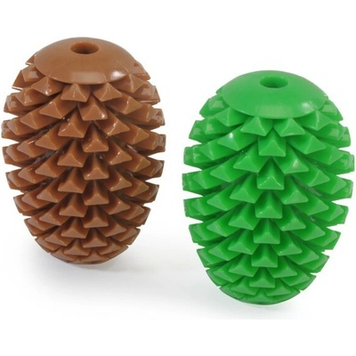 Kong lopta na pamlsky hnedá zelená 10 cm