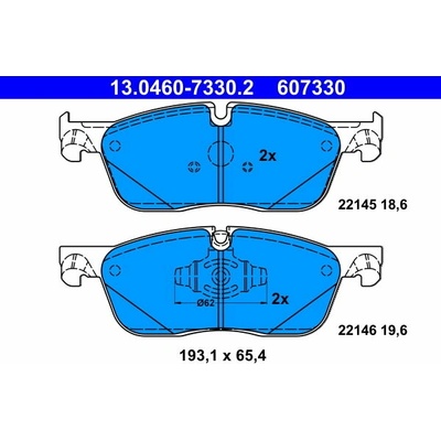 ATE 607330 Súprava brzdových doštičiek 13.0460-7330.2