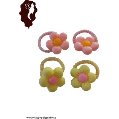 Vlasové gumičky s kytičkou 4 ks
