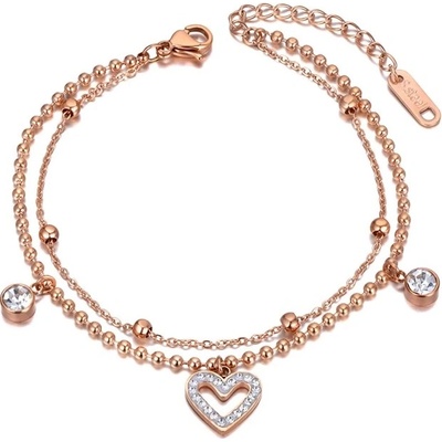 Victoria Filippi Stainless Steel ocelový se zirkony Alexia chirurgická ocel srdce NRB20158/27 Zlatá