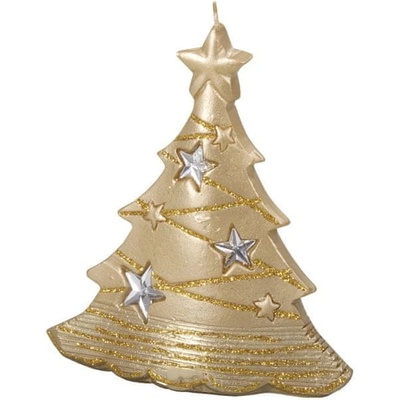 Ceramicus STROMEK S HVĚZDAMI V vánoční metalická 15x16cm zlatá