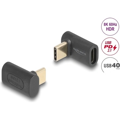 Delock Преобразувател USB 40 Gbps Type-C мъжки PD 3.1 240W 90 градуса 8K 60Hz 60246 (60246)