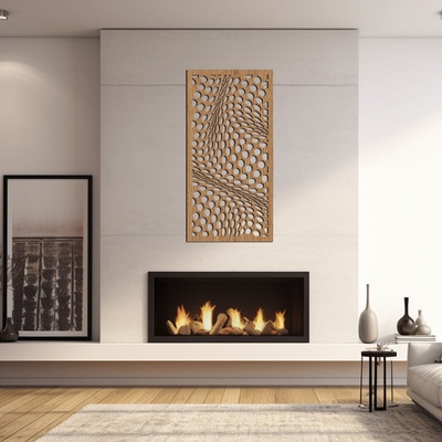 dřevo života Dřevěný dekorační panel WAVES Rozměry (cm): 40x80, Zvolte barvu dekoru: Horský dub